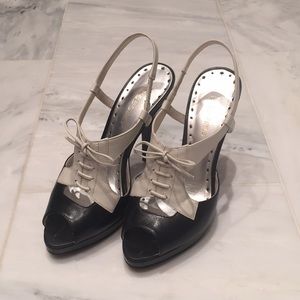 Bcbg tuxedo sling back pump